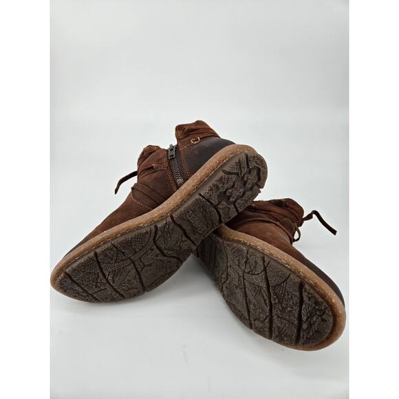 BORN Tarkiln Rustic Suede Leather Brown Lace-Up Ankle Boot Sz 7 New With Box - Picture 8 of 12